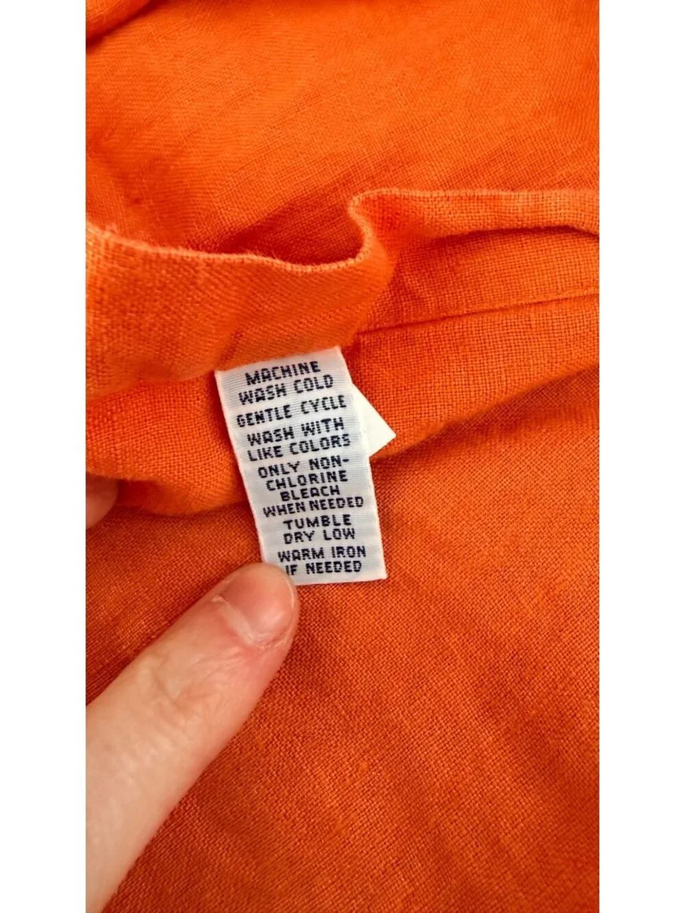 Vintage Polo By Ralph Lauren Orange Linen Button-Up Shirt Mens XL Epaulettes